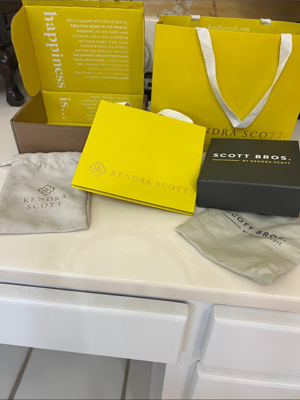 Kendra Scott Yellow Branded Packaging Set